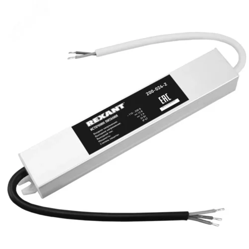 Источник питания 110-220 V AC/12 V DC 2 А 24 W с проводами влагозащищенный (IP67) — фото изделия