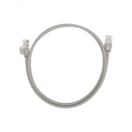 Патч-корд U/UTP CAT 6A (10G), RJ45-RJ45, 28AWG, LSZH, серый, 1м, — фото изделия